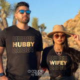 Stacked Hubby Wifey (Shiny Gold Foil) Set