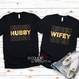 Stacked Hubby Wifey (Shiny Gold Foil) Set