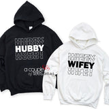 Stacked Hubby Wifey Hoodie Set