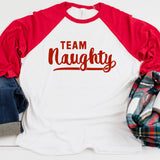 Team Naughty Baseball Raglan